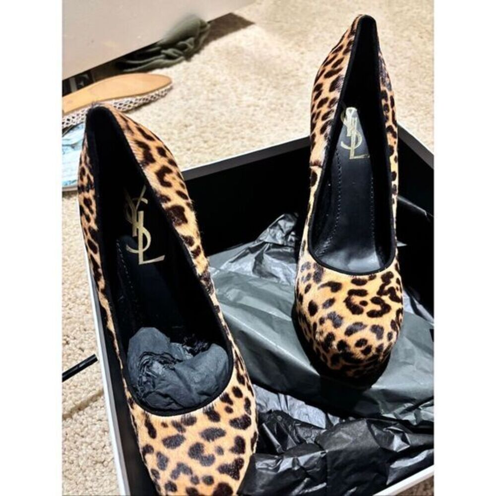YSL Tribtoo Leopard Pumps
